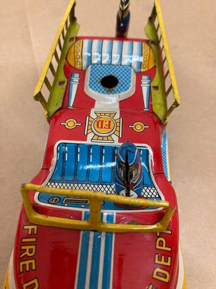 送料無料 ブリキ 消防車 はしご車 F.D No.9 MODERN TOYS TRADE